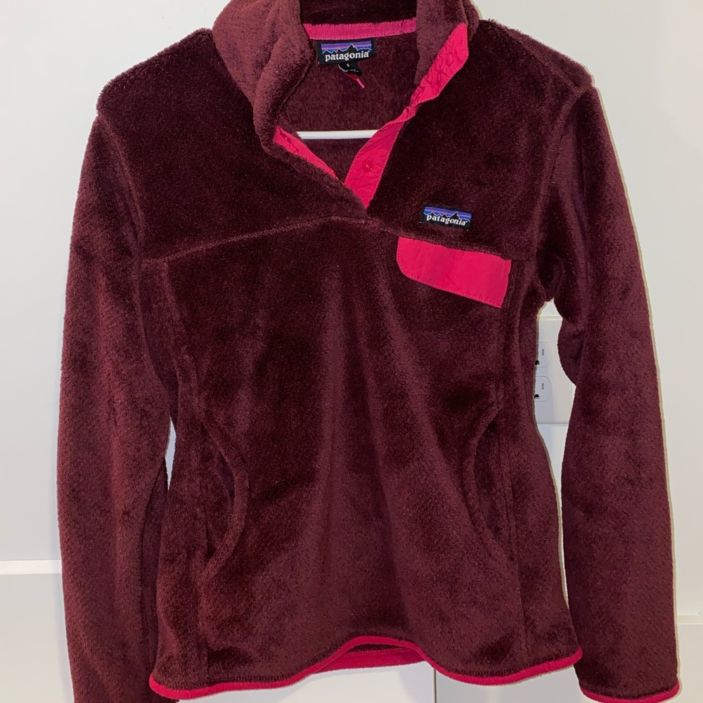 Patagonia Women's Re-Tool Snap-T Fleece Pullover Red Pink Small